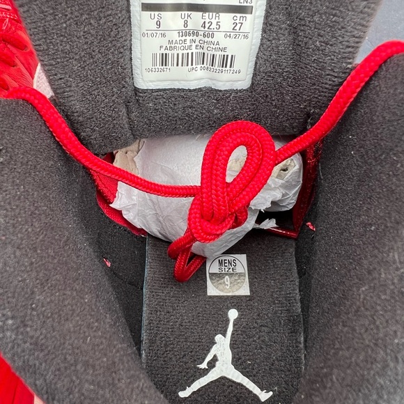 Nike Air Jordan 12 Retro Gym Red 2016 Size 9 130690-600 Red White Black OG - Picture 8 of 8